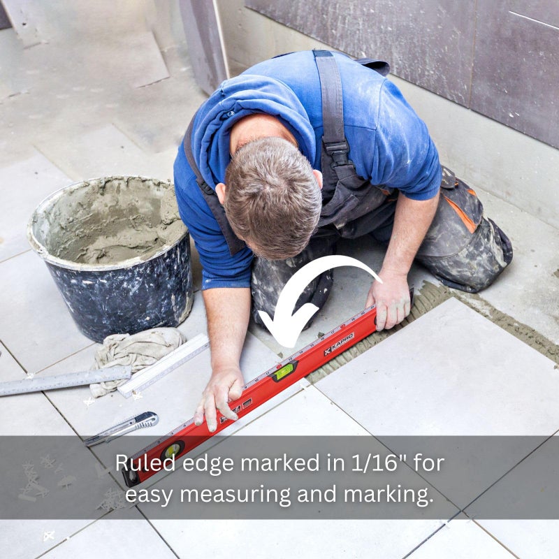 Kapro - 770 Exodus Professional Box Level - 32" - With 45Â° Vial & Ruler - For Leveling, Measuring, Marking, and Cutting - Features 3 Vials, Precise Straightedge, and Wall-Grip - Image 2